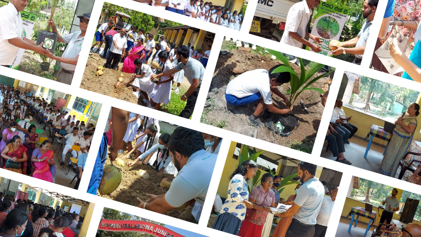 “First step from school to coconut cultivation” The 6th stage of demonstrating and disseminating information about coconut cultivation centred around schools held at the Balabowa Junior School.